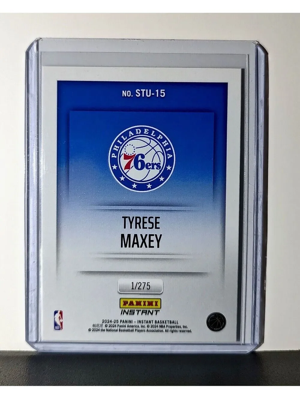 Tyrese Maxey 2024-25 Panini NBA Studio #15 Card Philadelphia 76ers 1/275